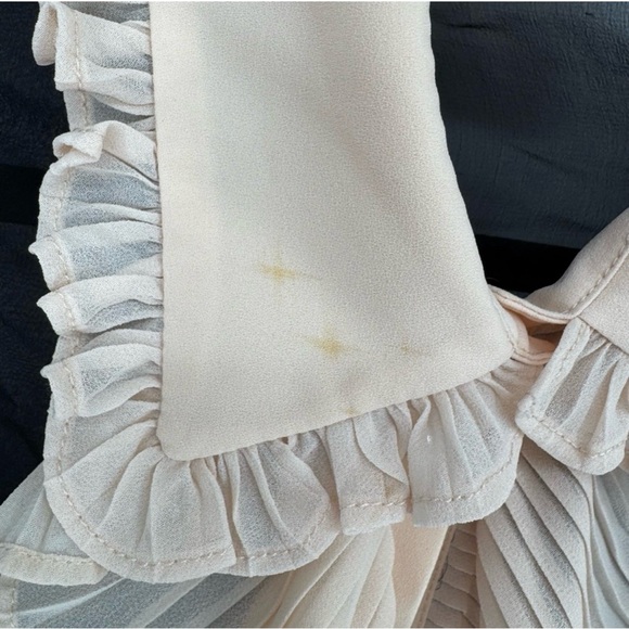 Gucci silk Sheer Black Blouse with Cream/pink  Ruffles - Picture 9 of 10